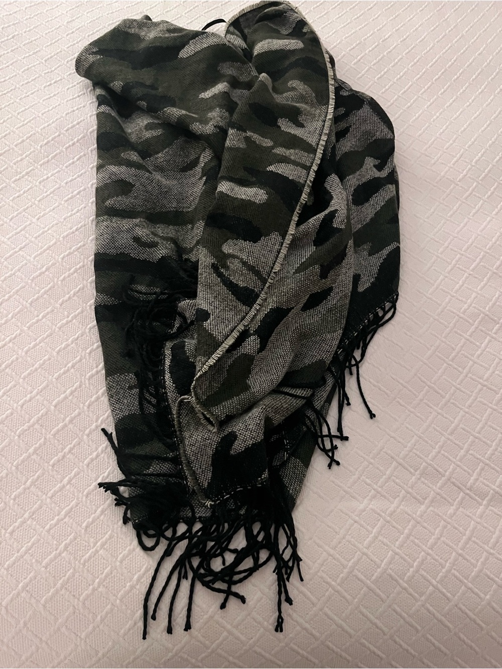 Sonoma Black & Olive Camouflage Fringe body rap or a big shawl for the campfire